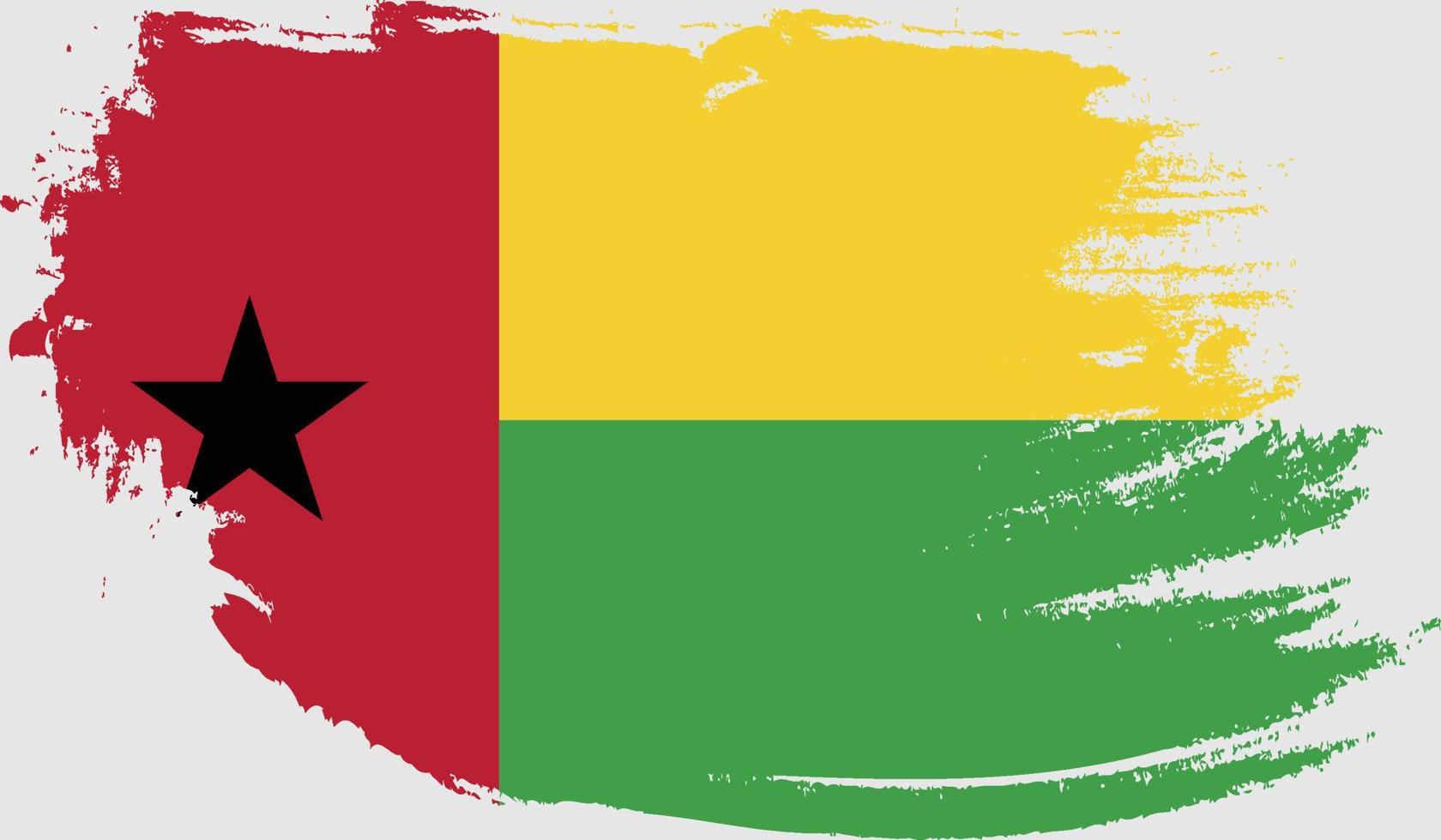 bandera de guinea bissau con textura grunge vector