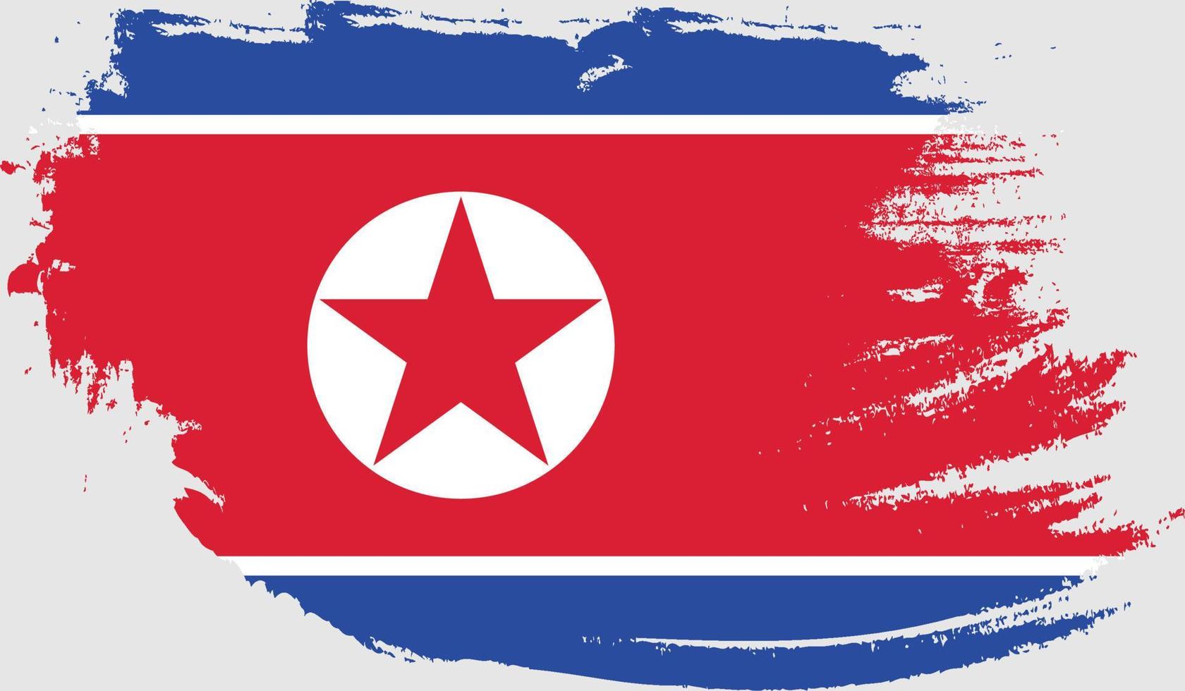 North Korea flag with grunge texture vector