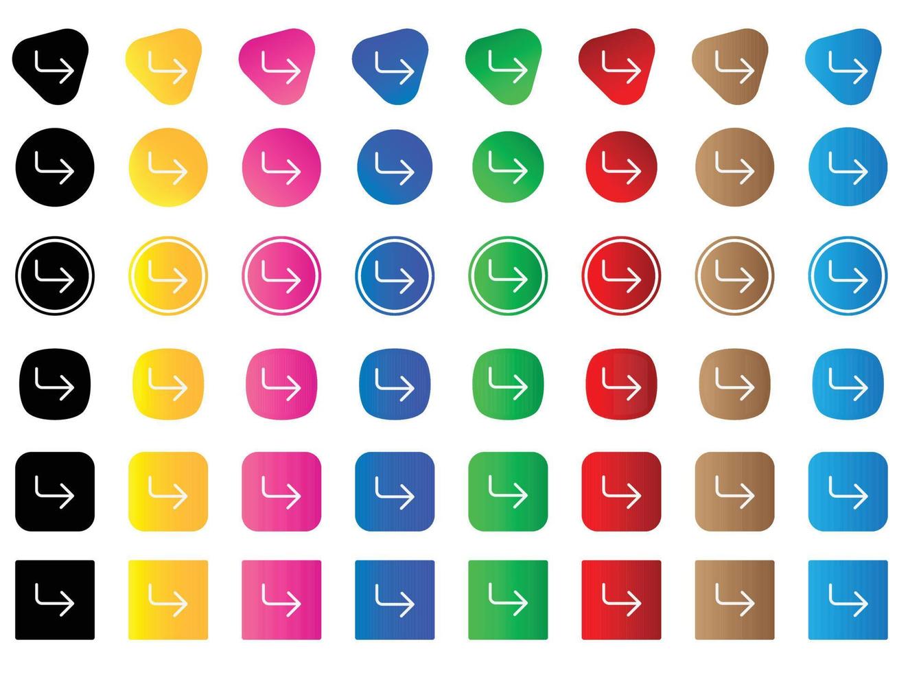arrow return right icon . web icon set . icons collection. Simple vector illustration.