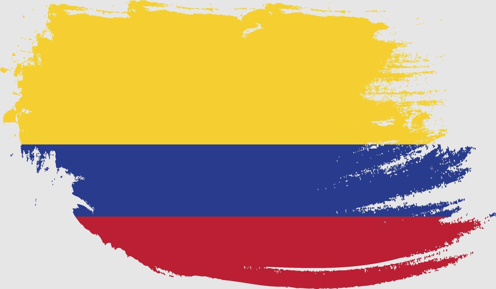 Colombia flag with grunge texture vector