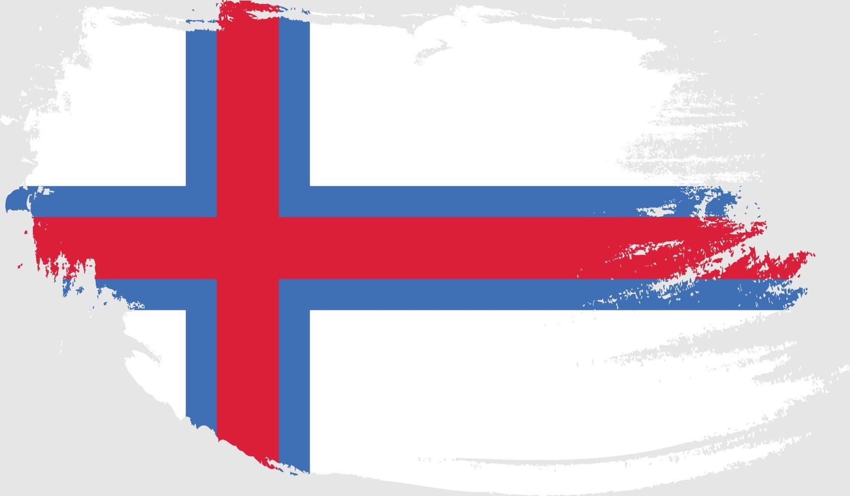 Faroe Islands flag with grunge texture vector