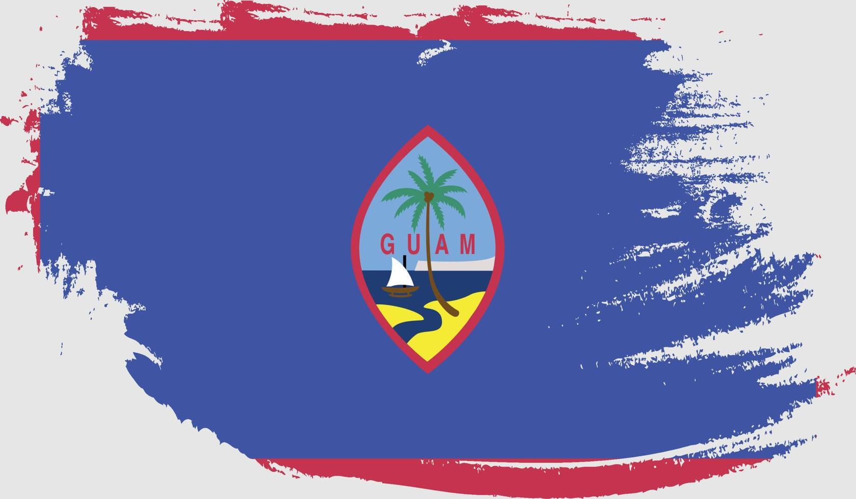 Guam flag with grunge texture vector