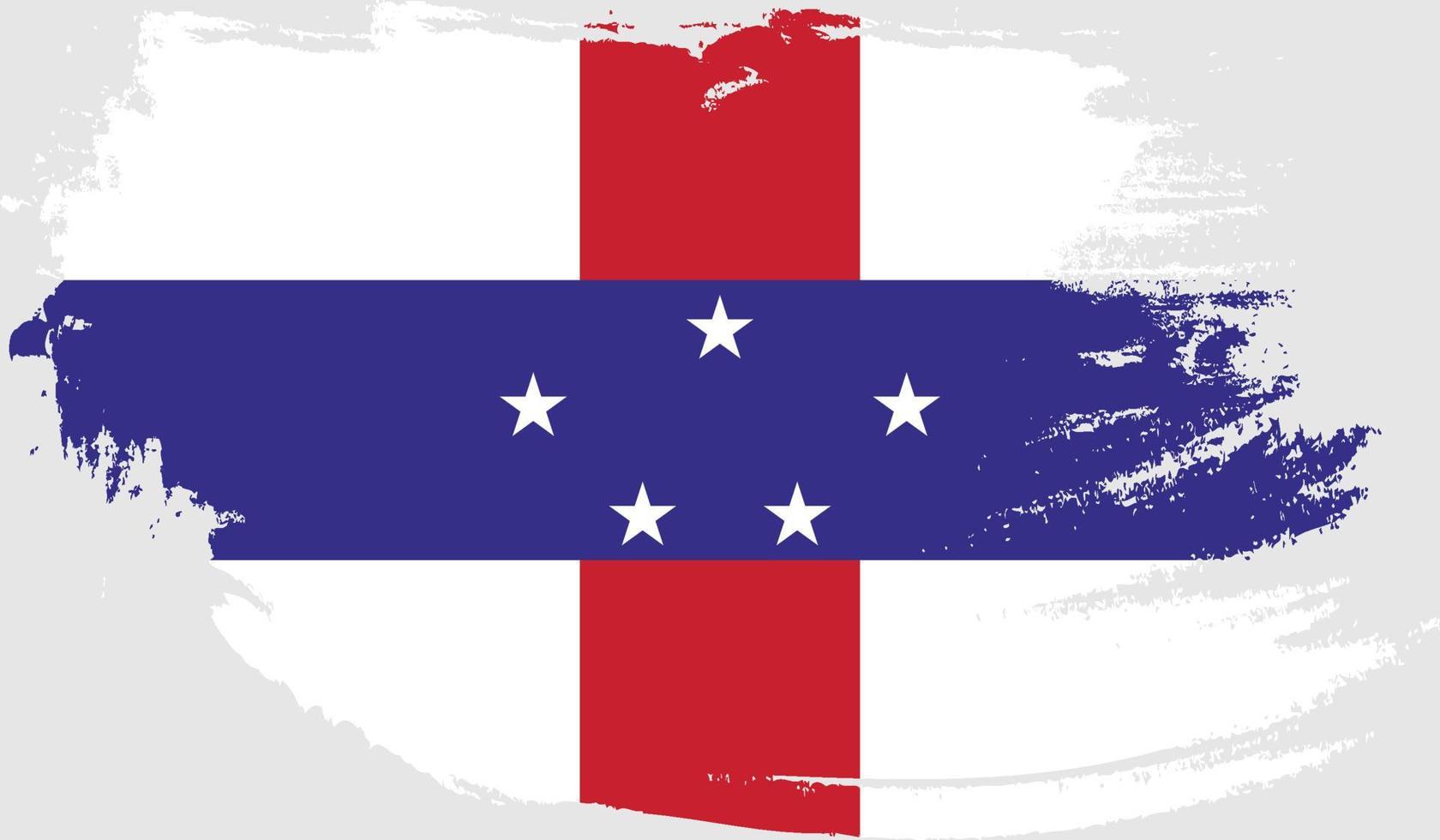 bandera de las antillas holandesas con textura grunge vector