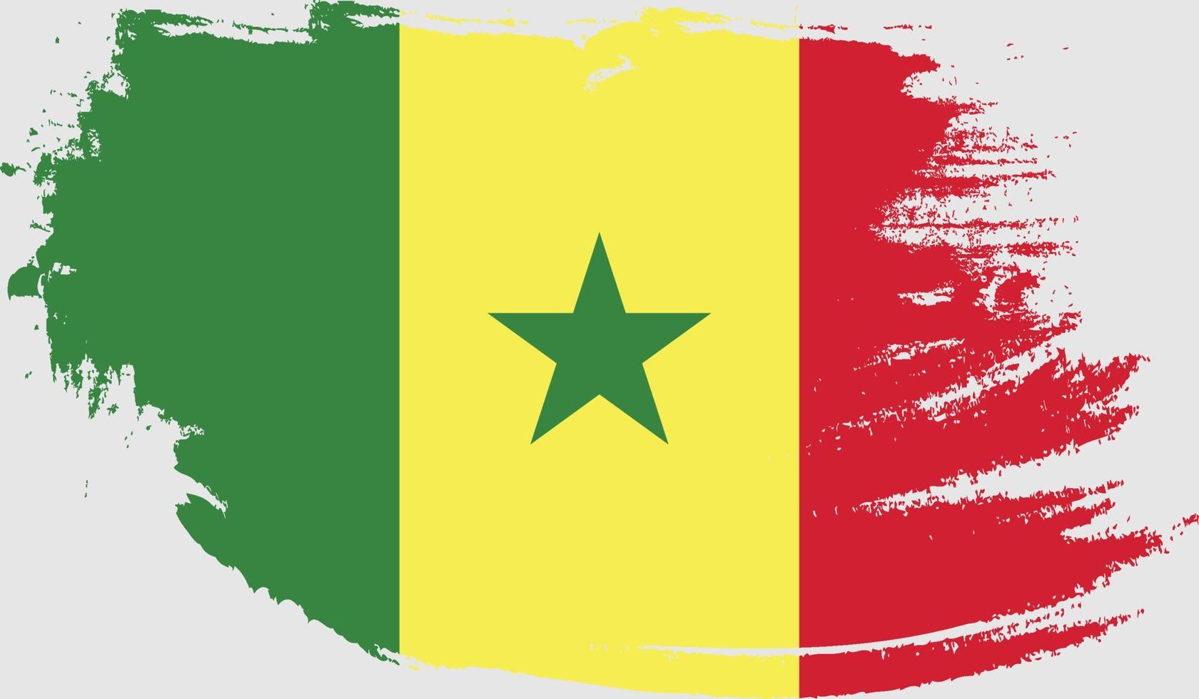 bandera senegalesa con textura grunge vector