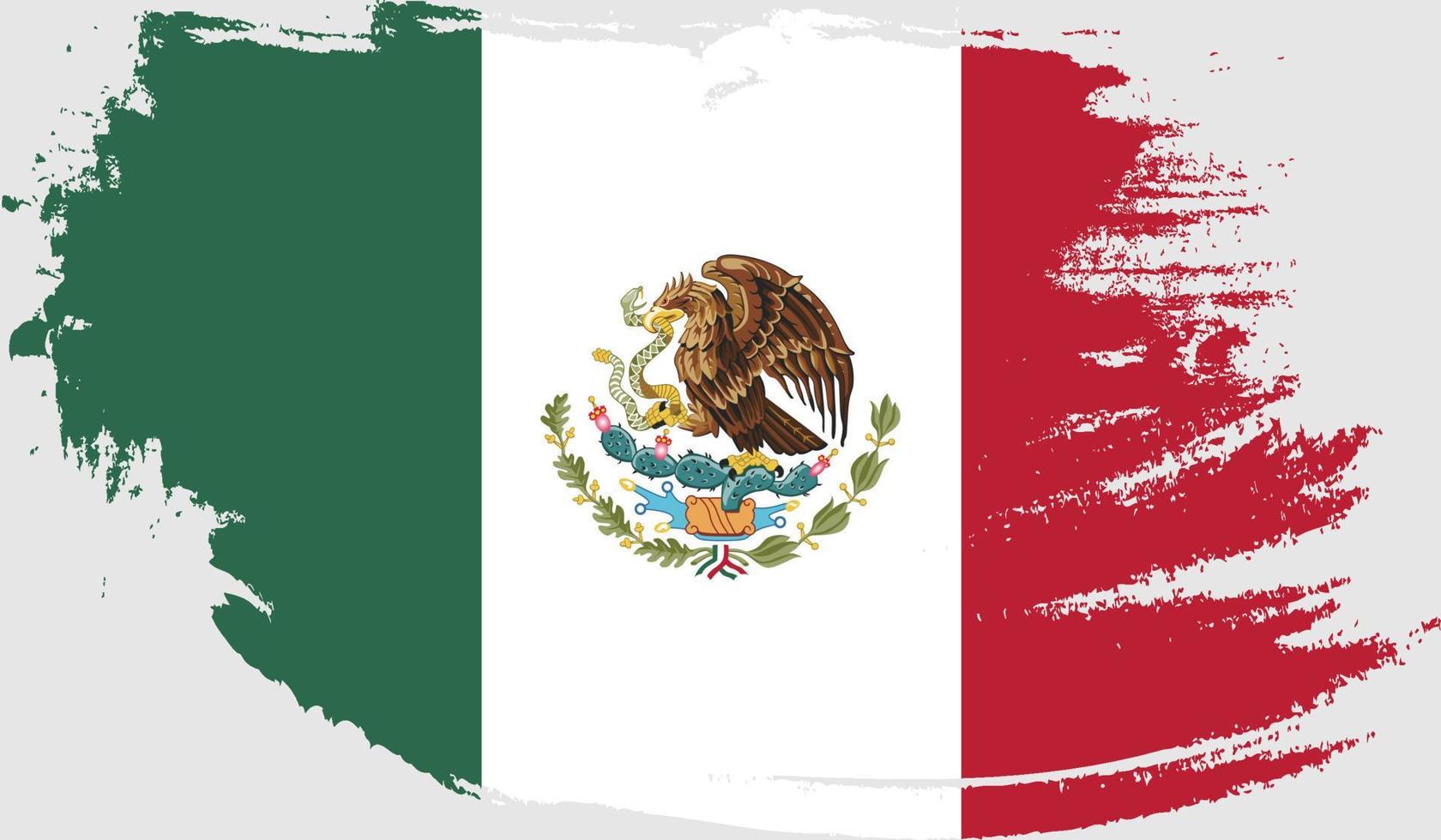 bandera de méxico con textura grunge vector