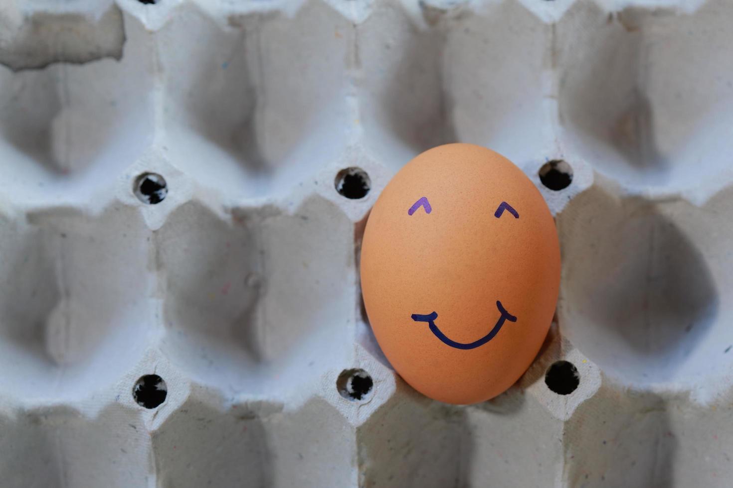 Emotion of fresh eggs  on a straw. photo