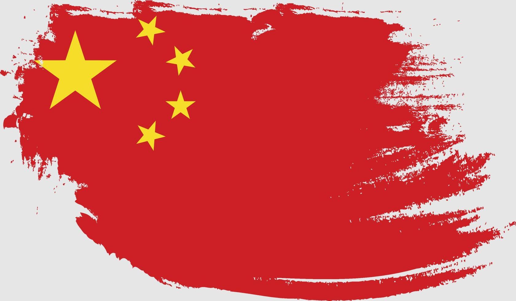 bandera china con textura grunge vector