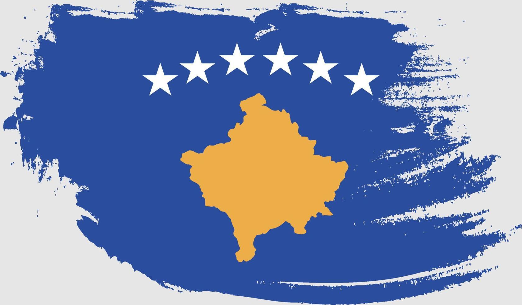 bandera de kosovo con textura grunge vector