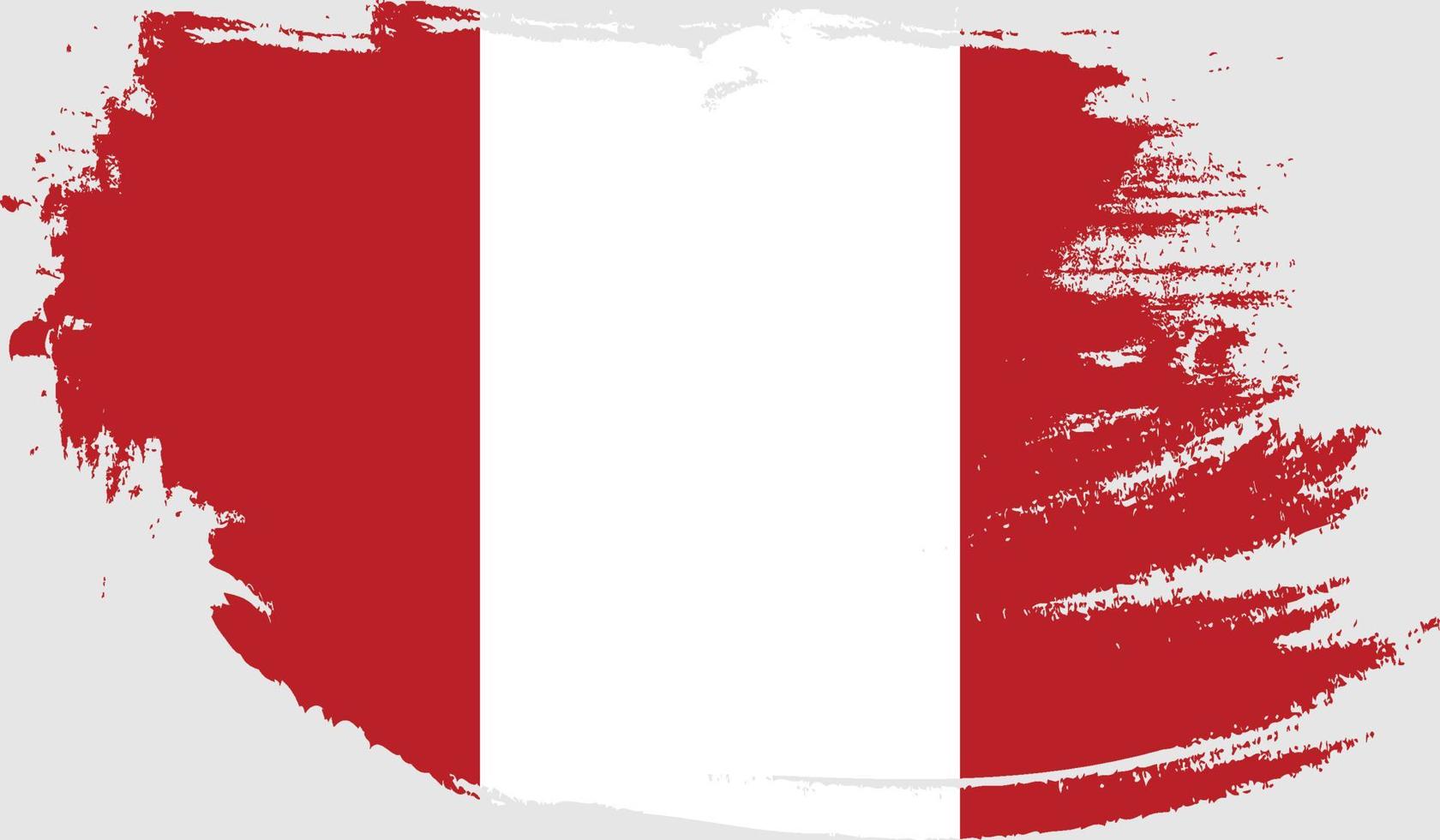 bandera peruana con textura grunge vector