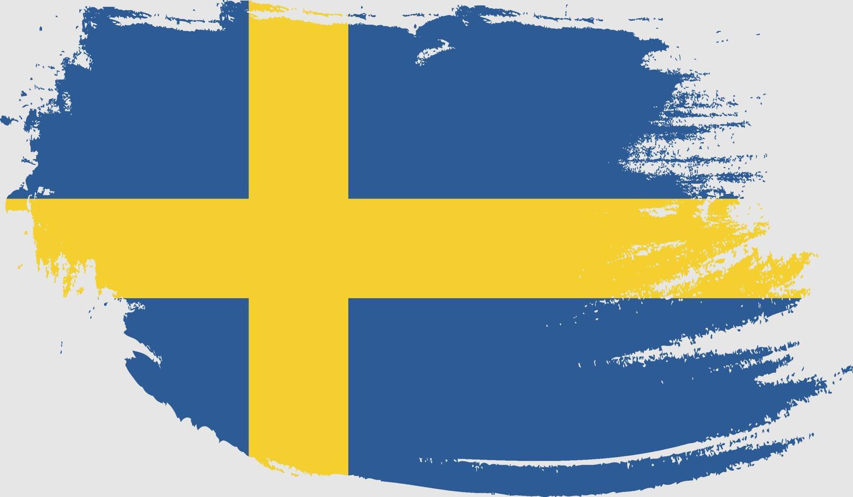 bandera de suecia con textura grunge vector