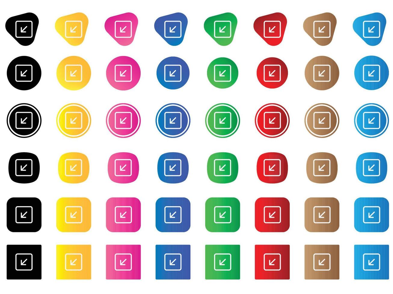 arrow down left square icon . web icon set . icons collection. Simple vector illustration.