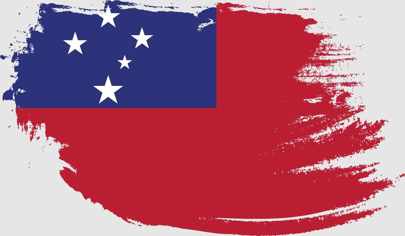 Samoa flag with grunge texture vector