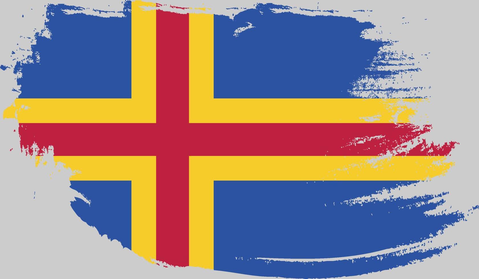 Aland flag with grunge texture vector