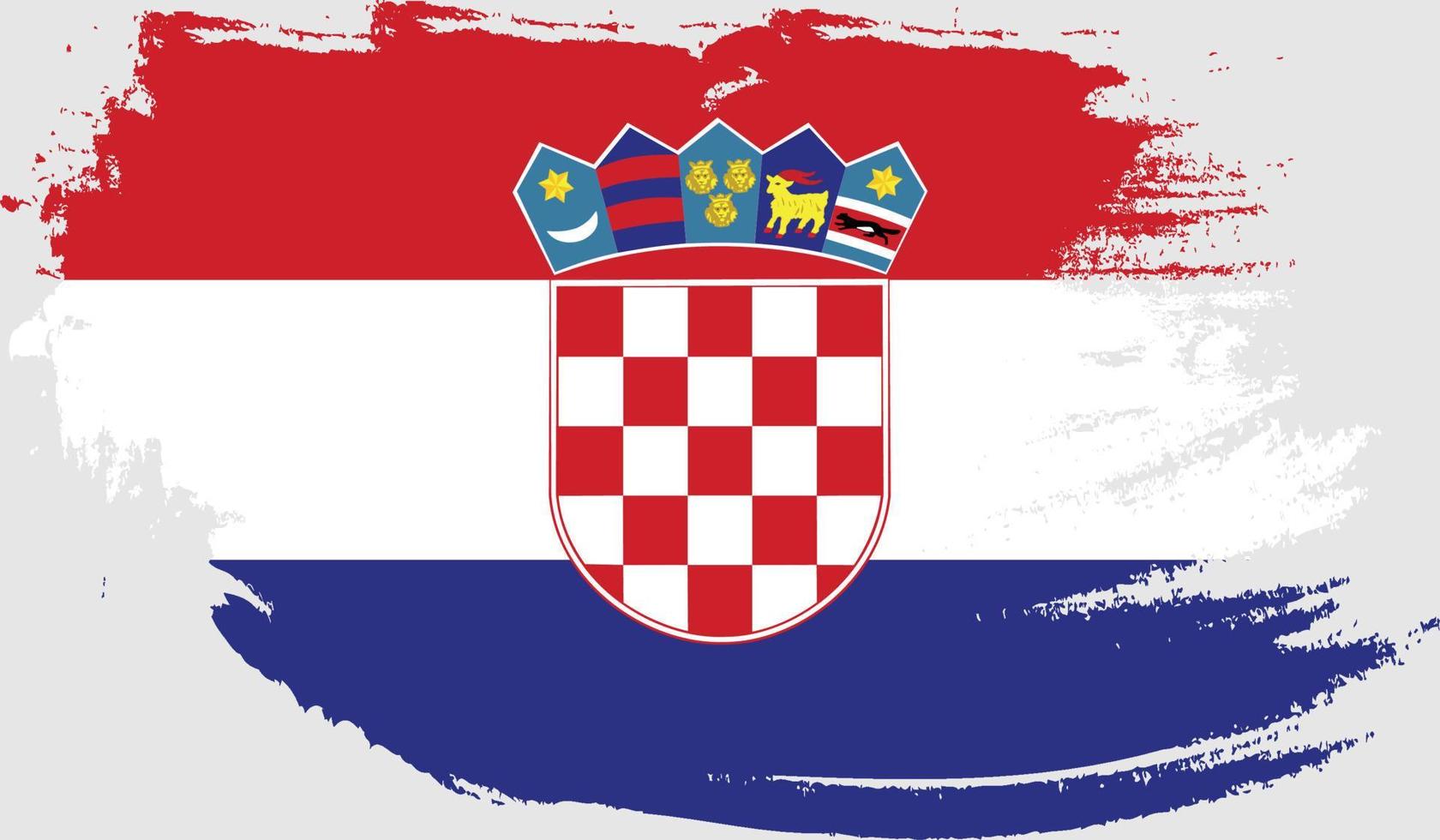 Croatia flag with grunge texture vector