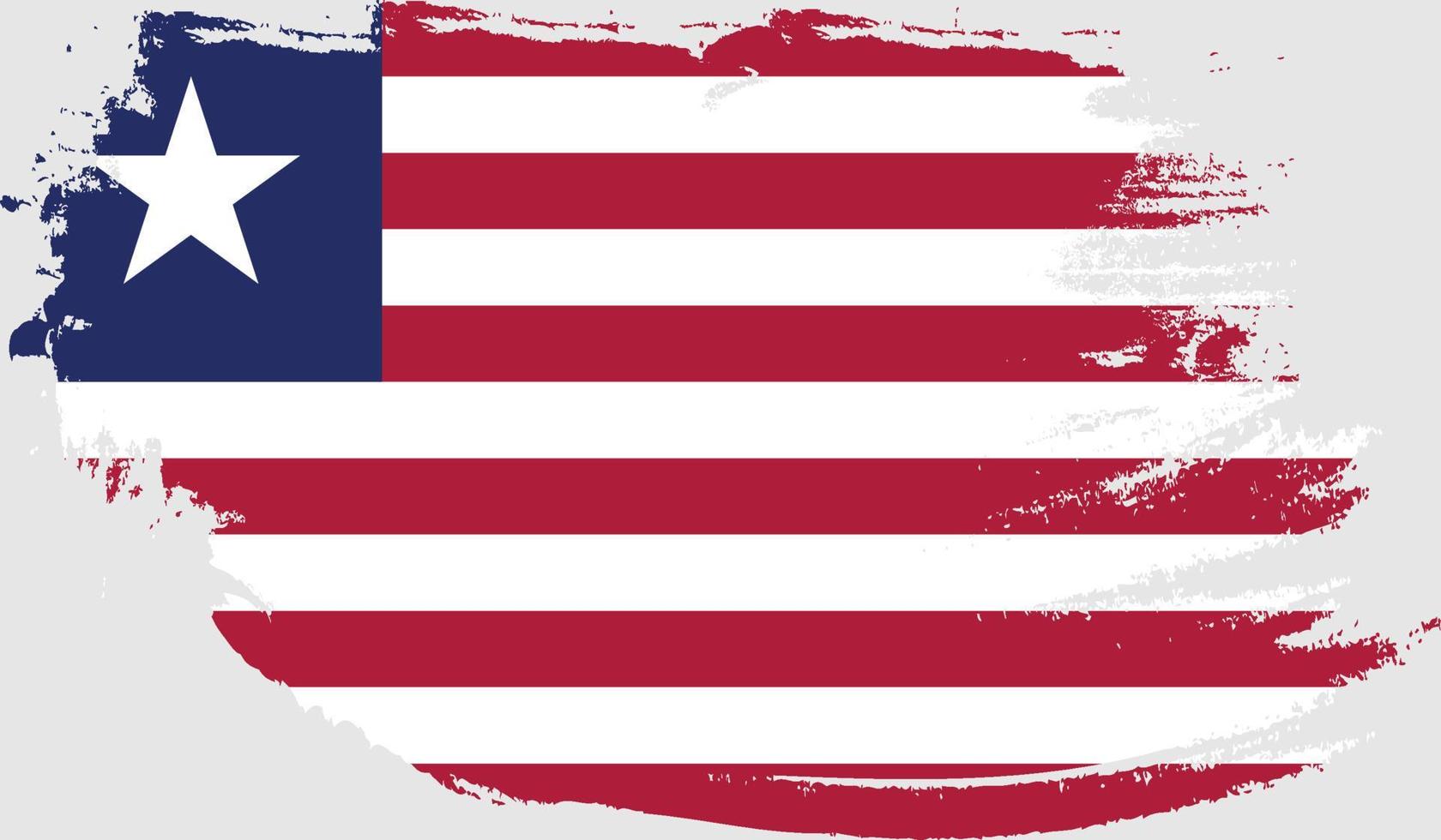 Liberia flag with grunge texture vector