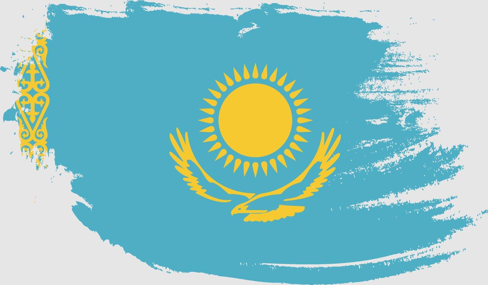 Kazakhstan flag with grunge texture vector