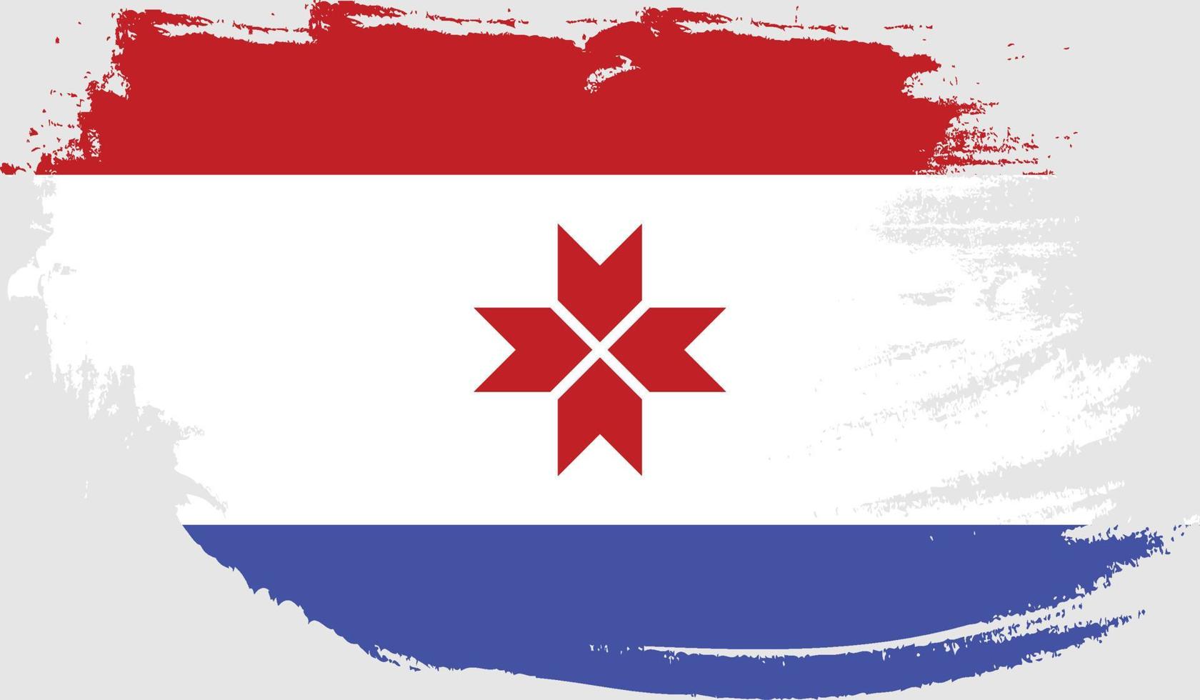 Mordovia flag with grunge texture vector