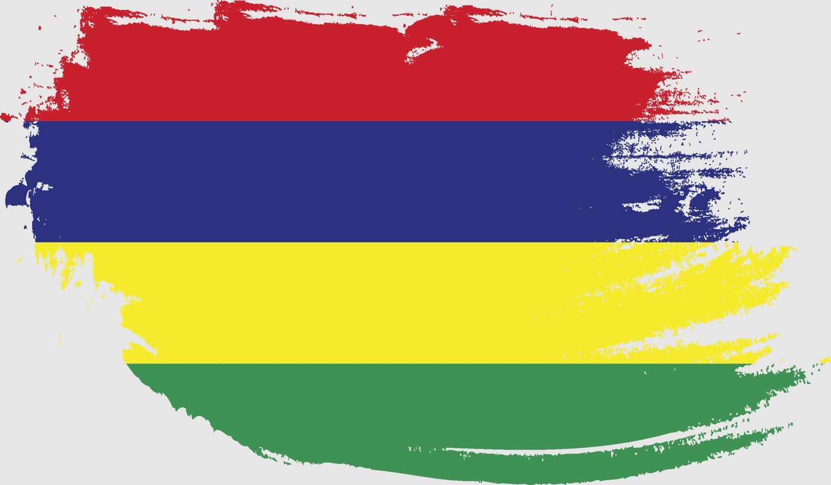 Mauritius flag with grunge texture vector