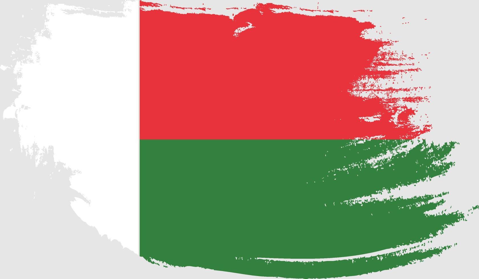 bandera de madagascar con textura grunge vector