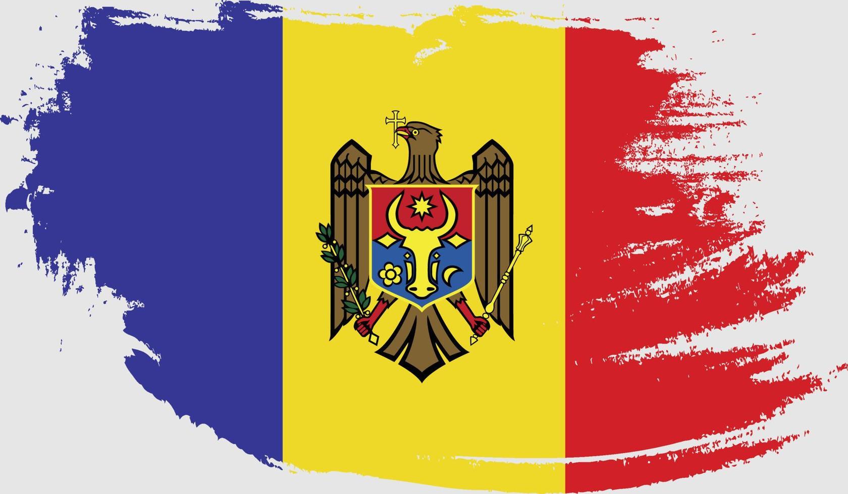 Moldova flag with grunge texture vector