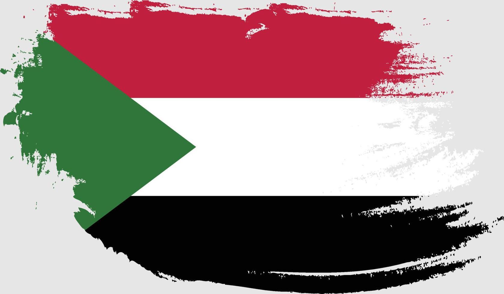 Sudan flag with grunge texture vector