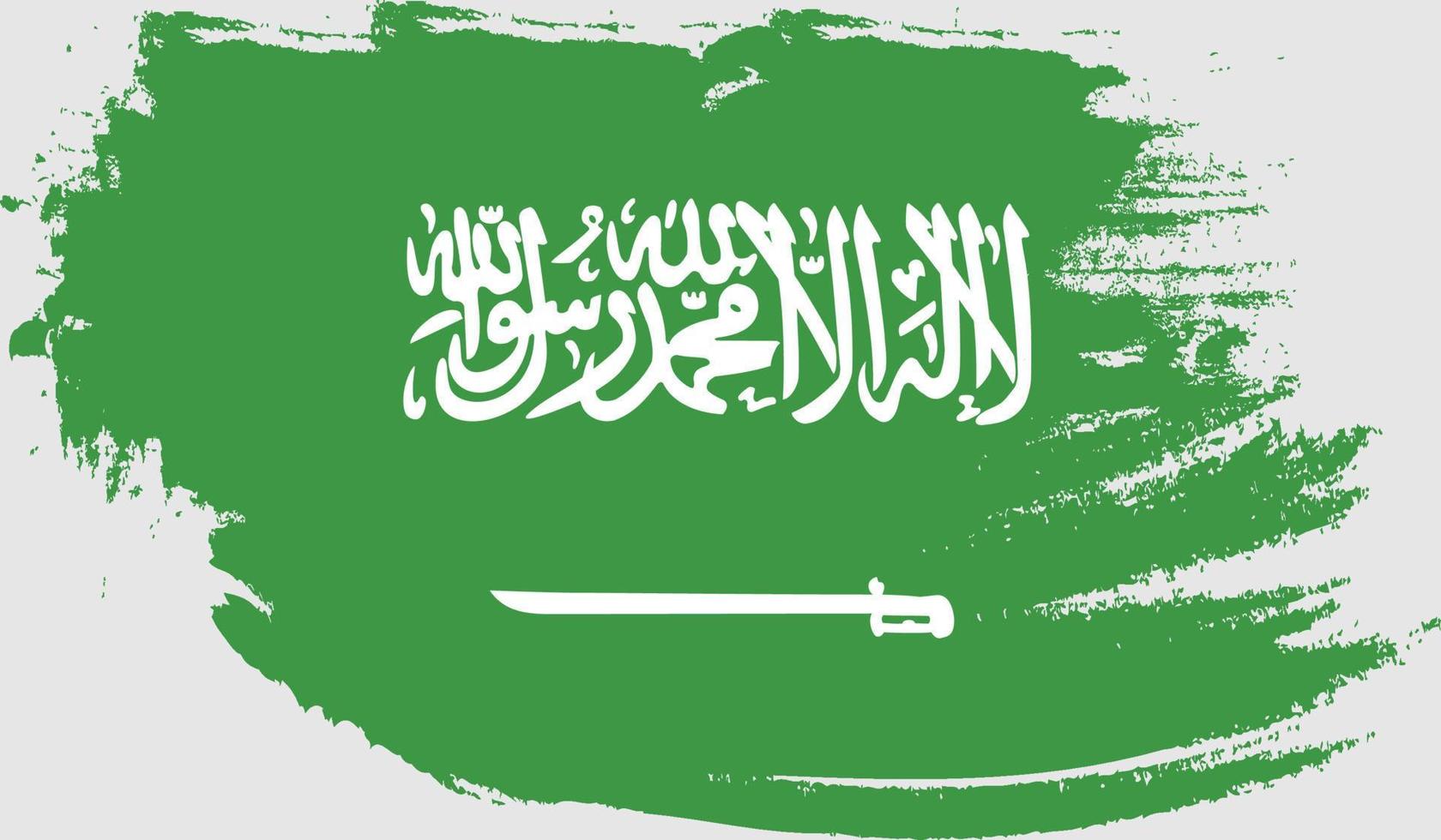 Saudi Arabia flag with grunge texture vector