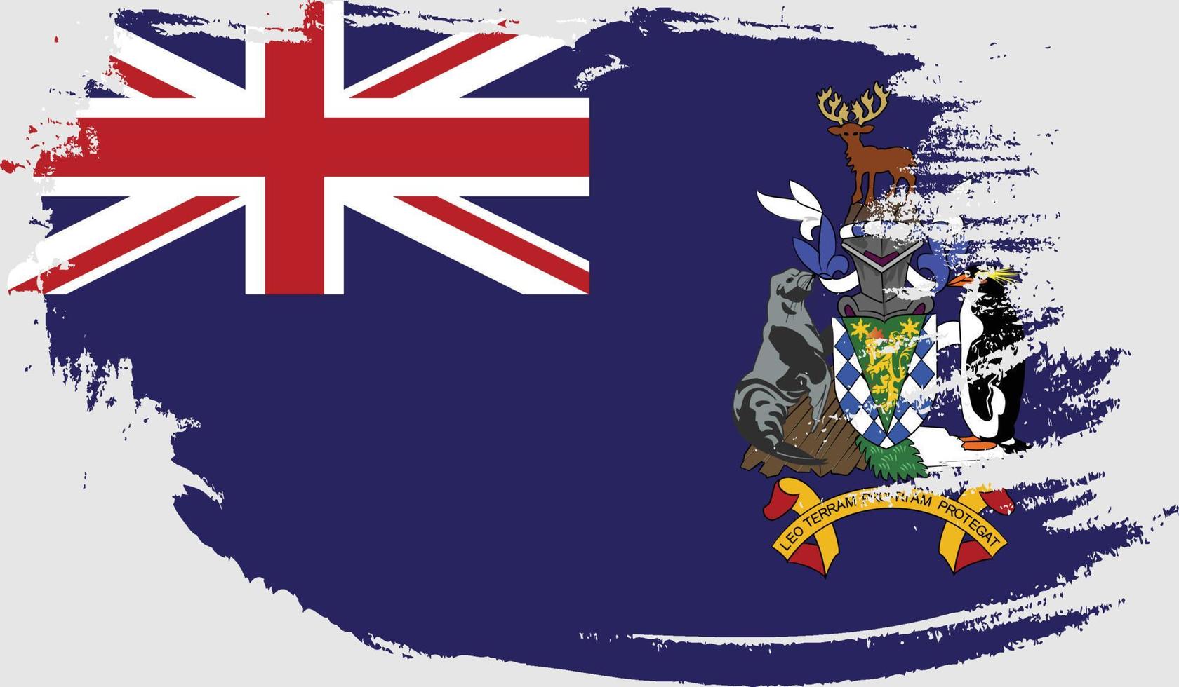 southgeorgia y la bandera de las islas sandwich del sur con textura grunge vector