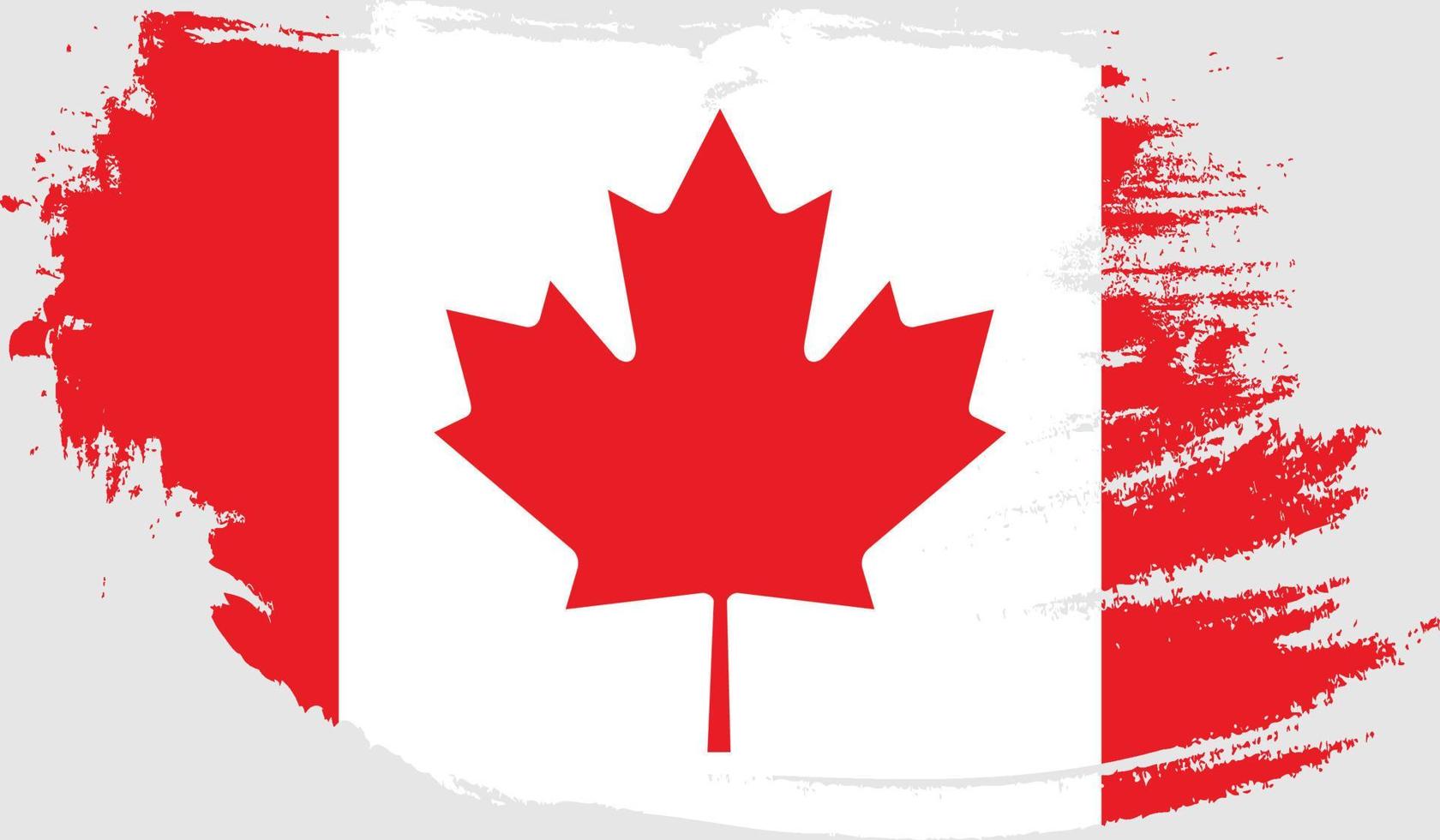 bandera de canadá con textura grunge vector