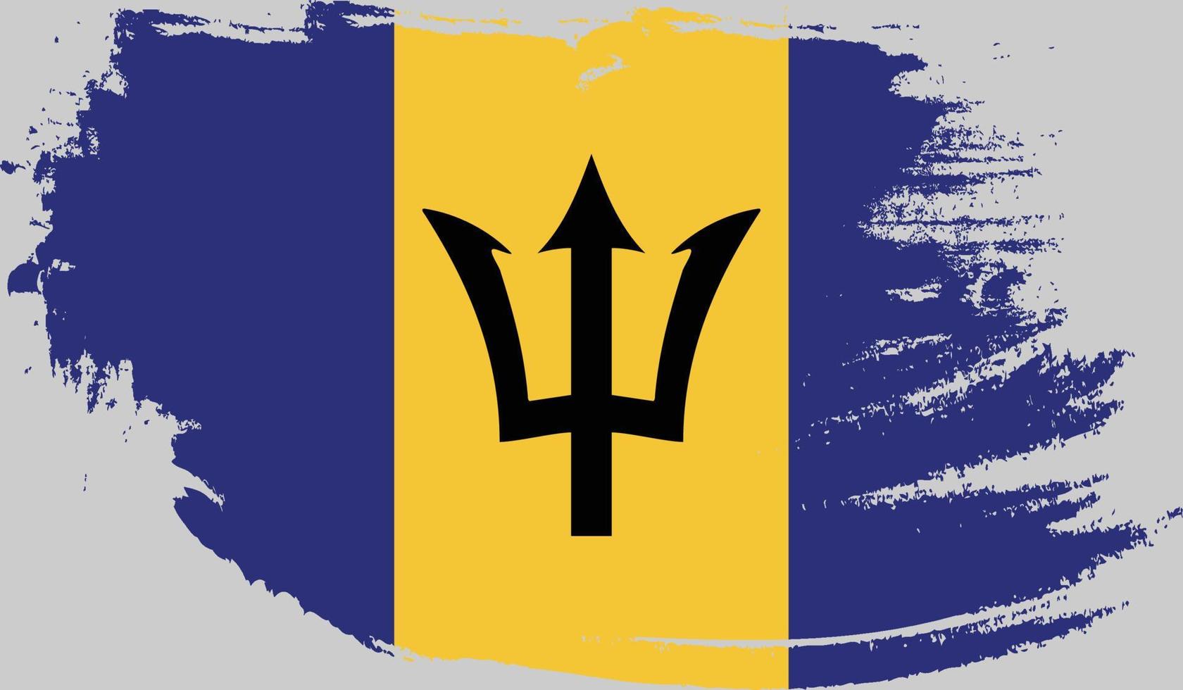 Barbados flag with grunge texture vector