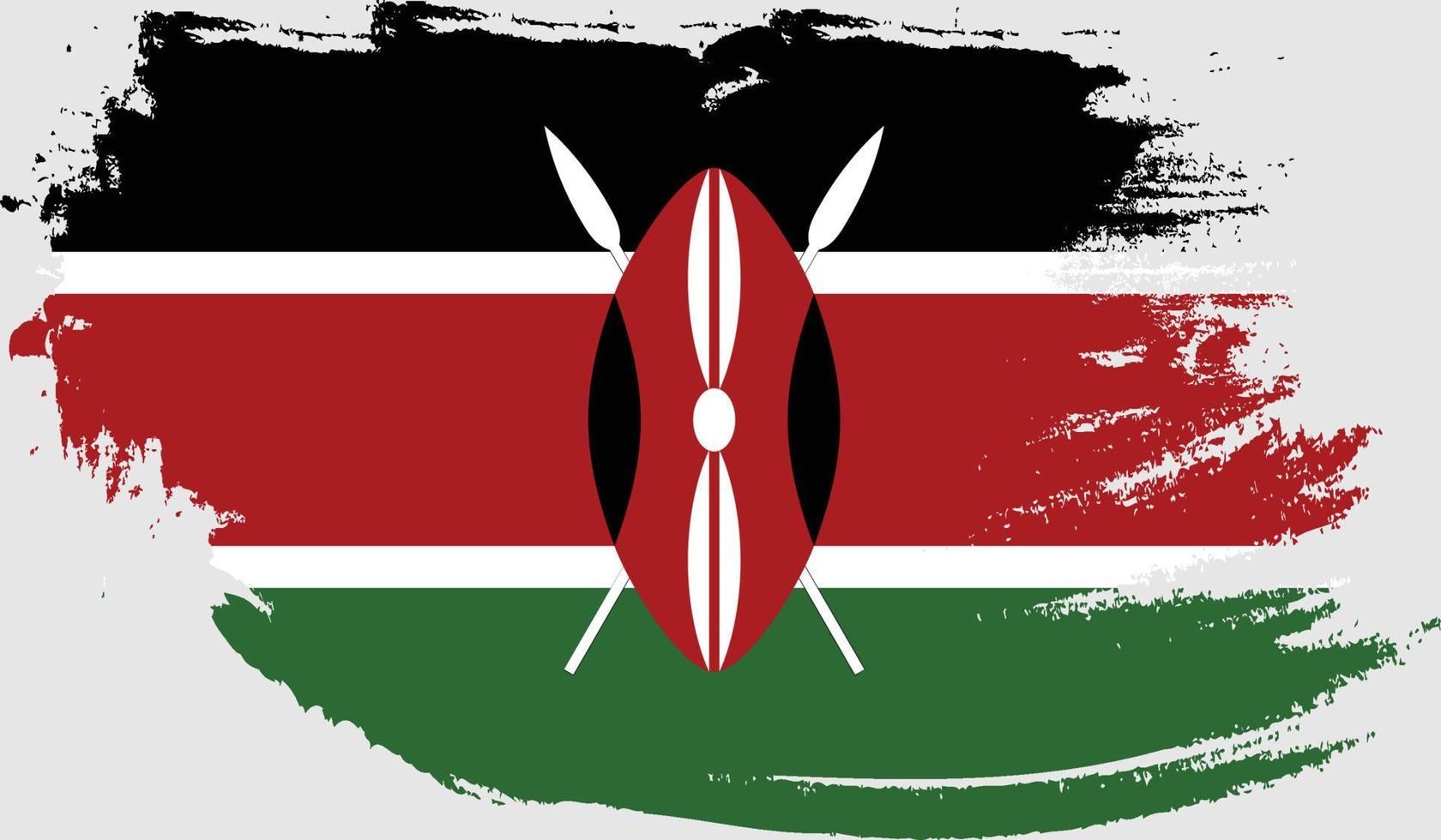 Kenya flag with grunge texture vector