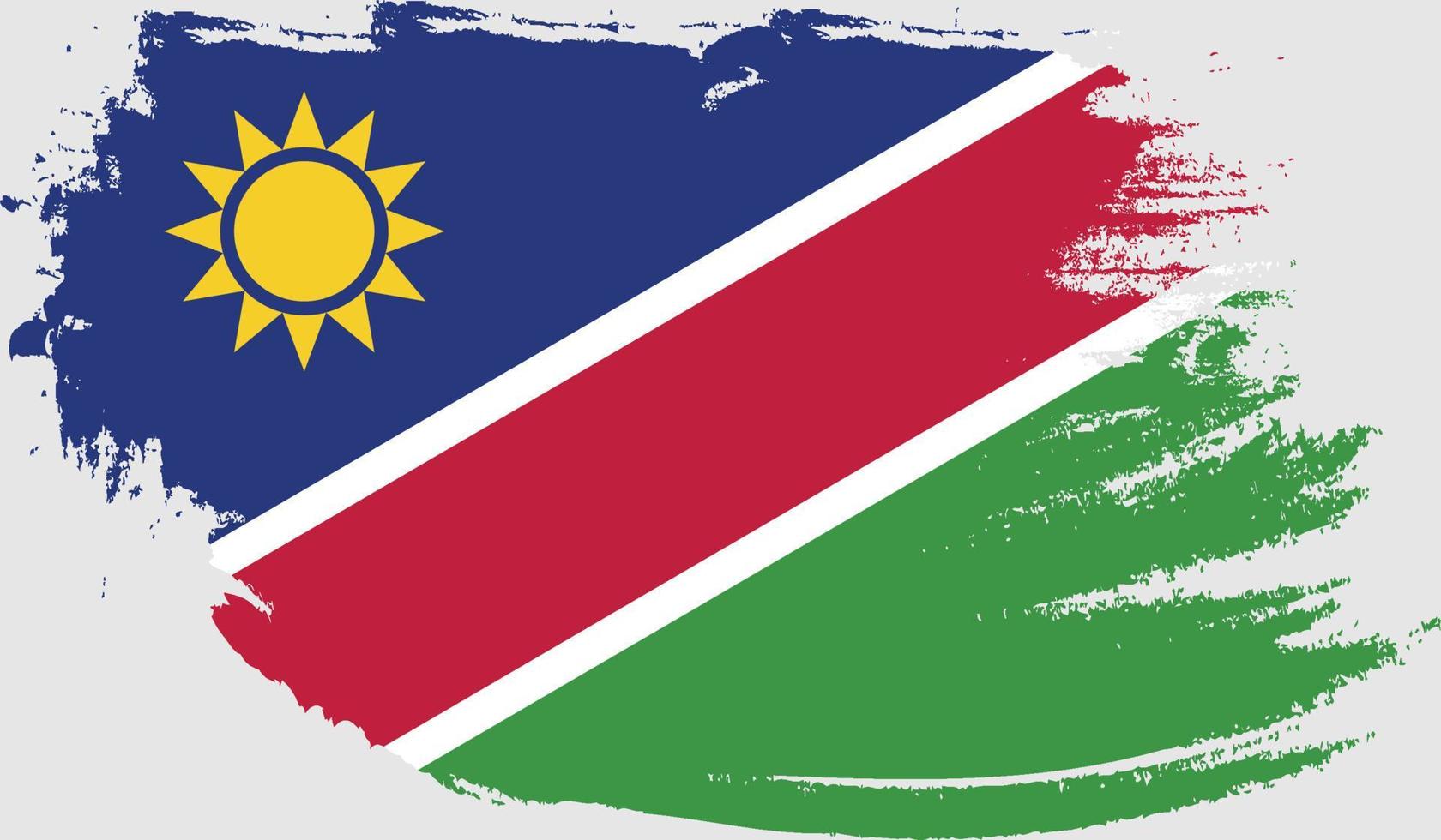 bandera de namibia con textura grunge vector