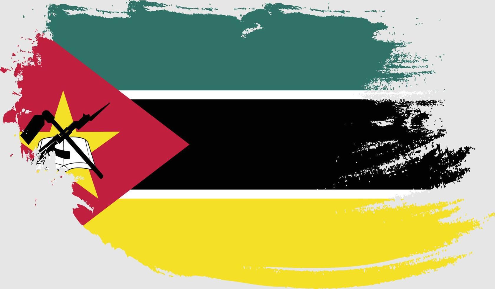 bandera de mozambique con textura grunge vector