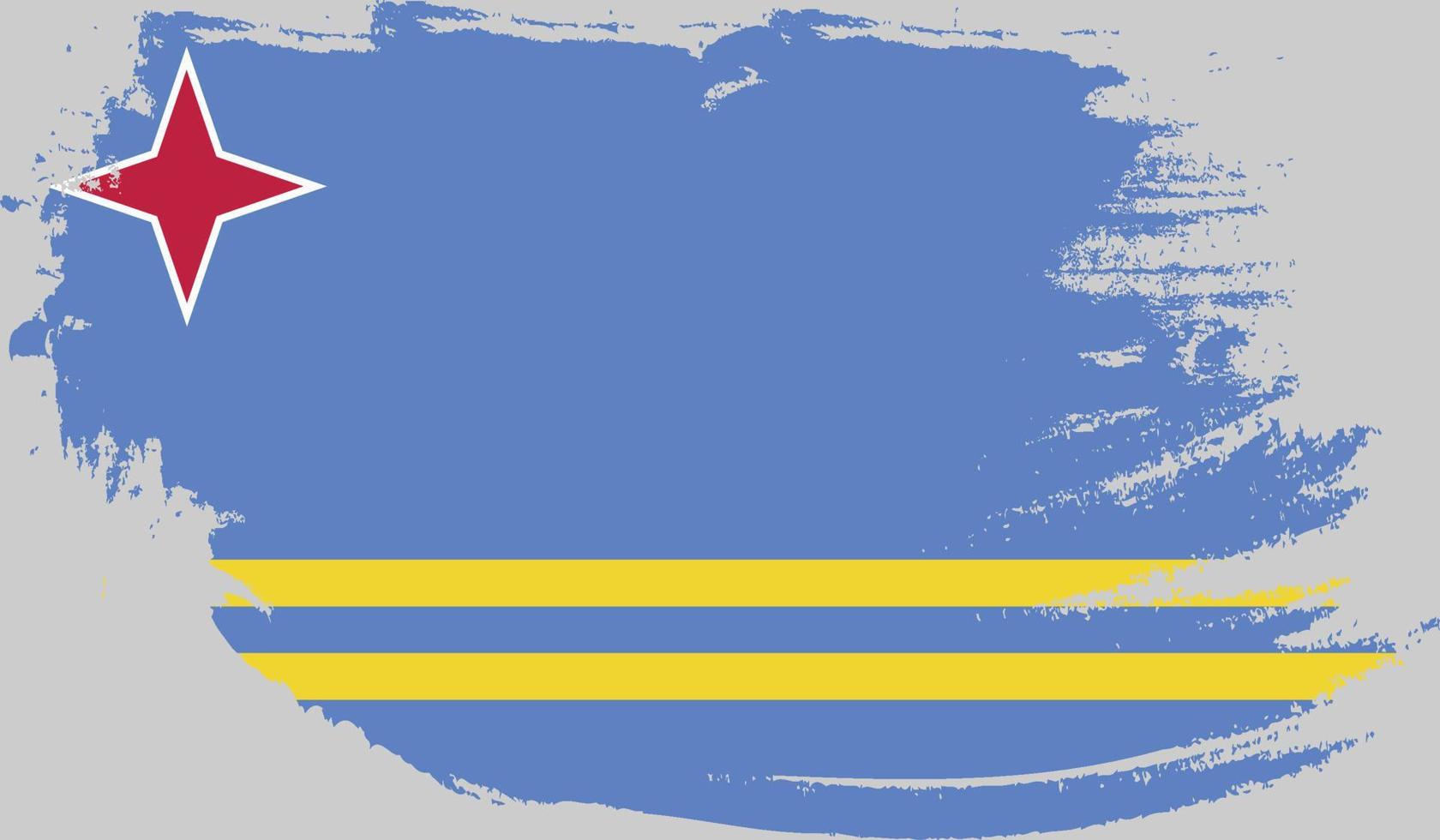 bandera de aruba con textura grunge vector