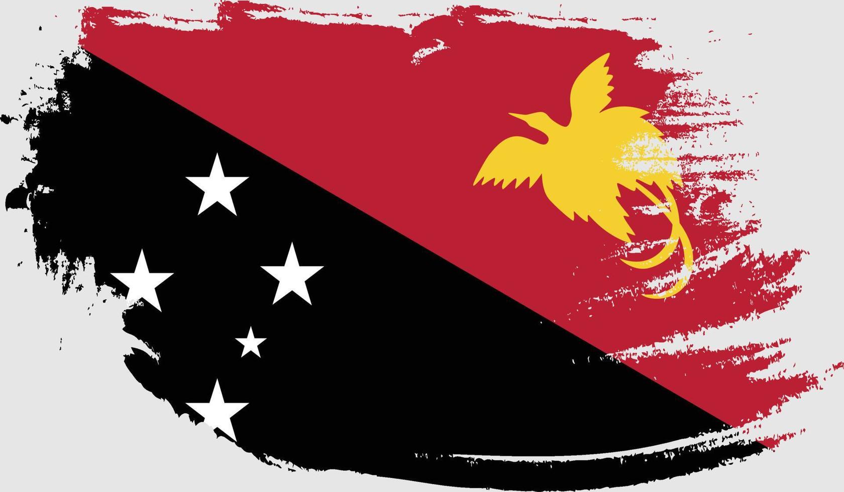 Papua New Guinea flag with grunge texture vector