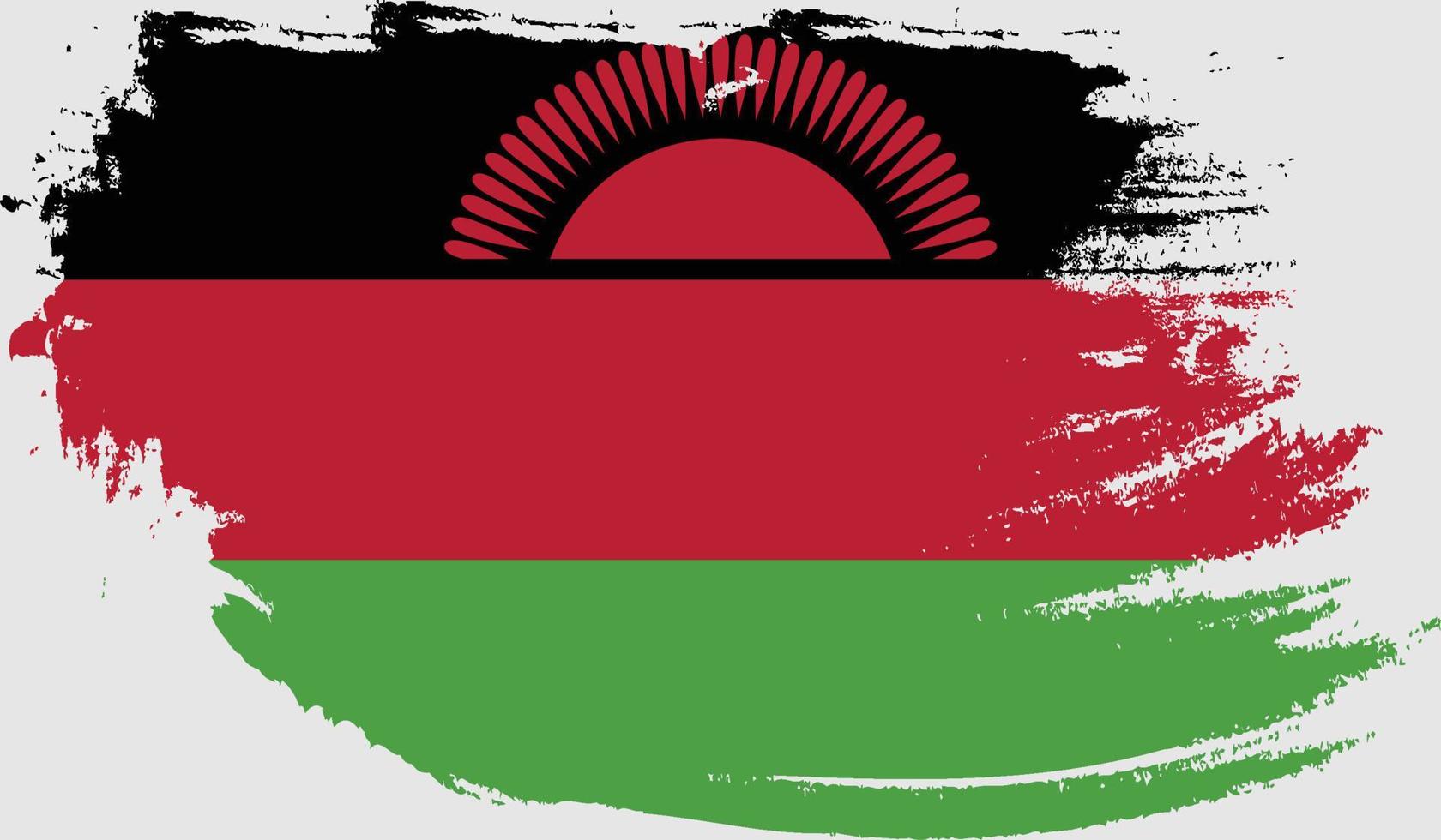 Malawi flag with grunge texture vector