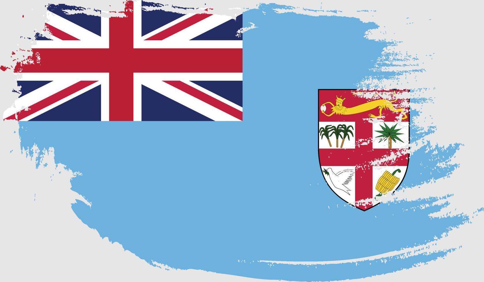 Fiji flag with grunge texture vector
