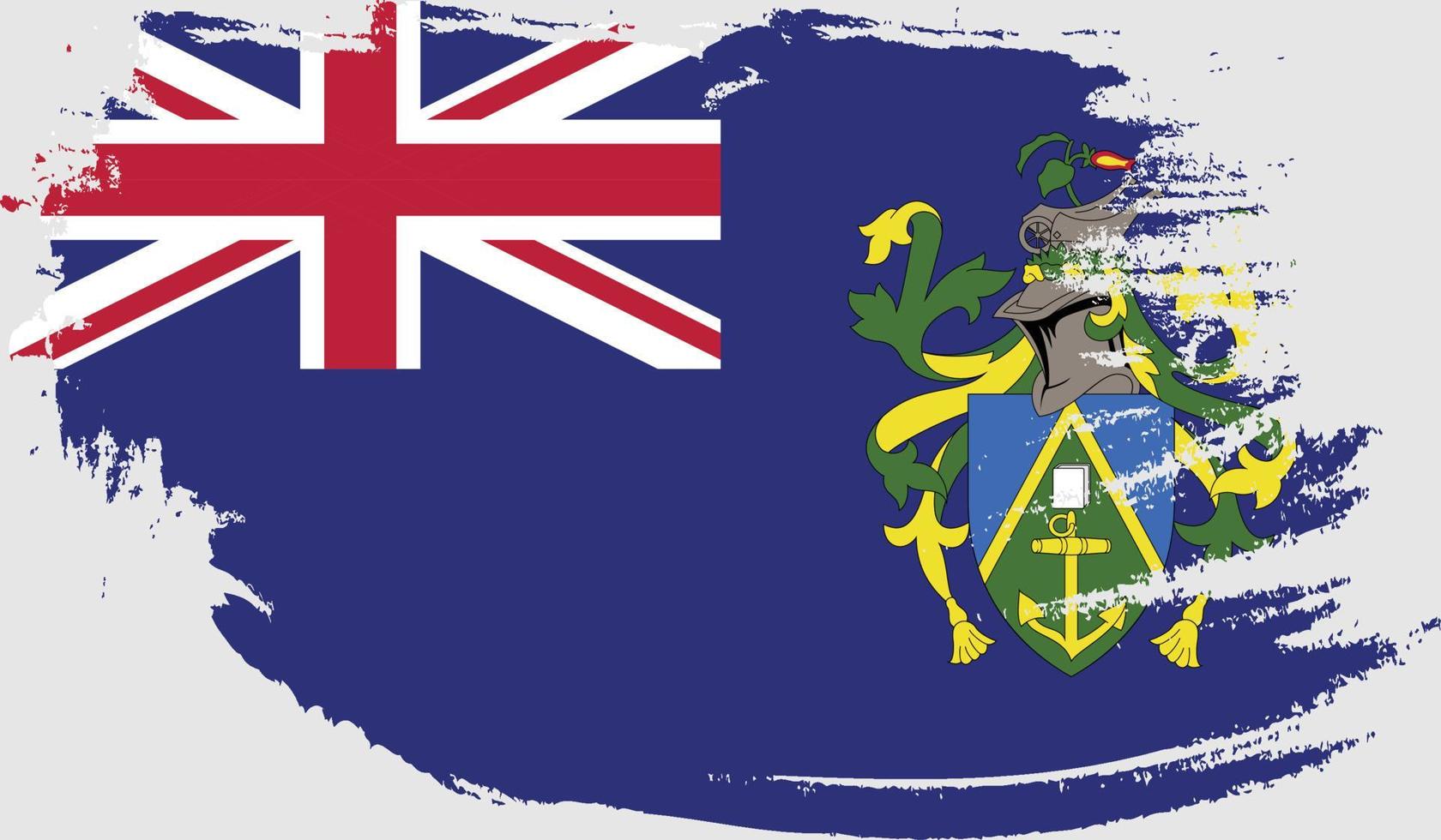 pitcairn islands flag with grunge texture vector