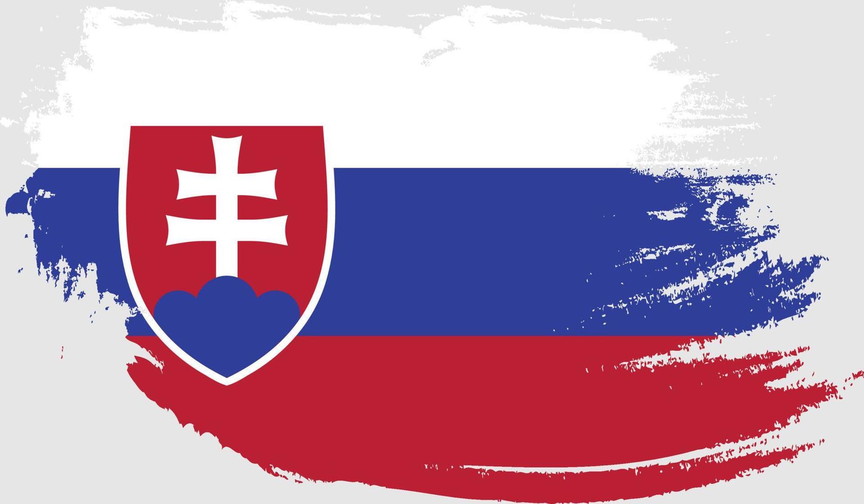 bandera de eslovaquia con textura grunge vector