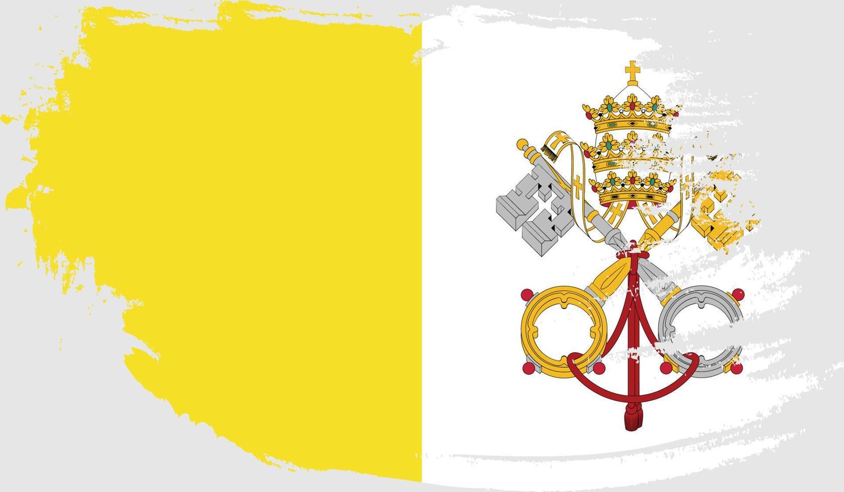 Vatican City Holy See flag with grunge texture vector