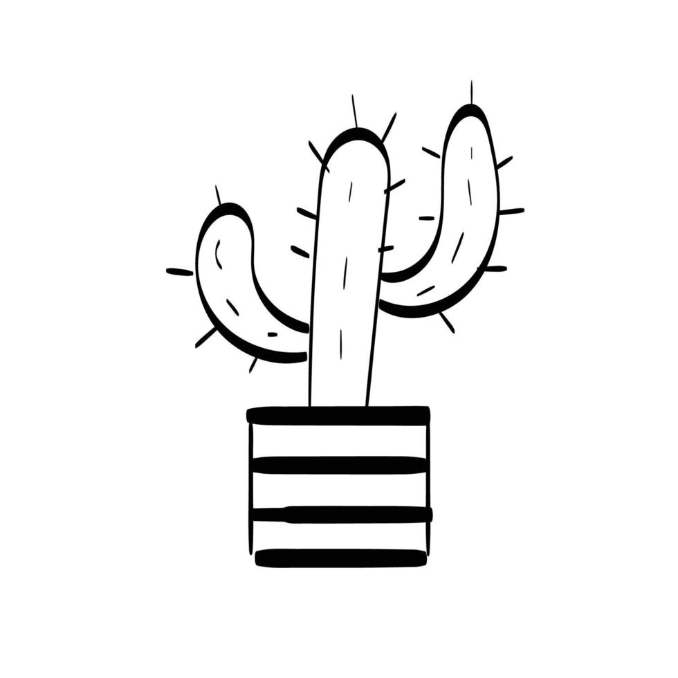 Cute Cactus sketch vector hand drawn illustration for print or use as poster, card or T shirt