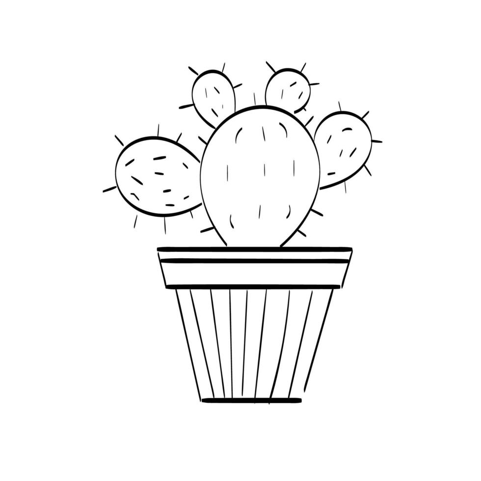 Cute Cactus sketch vector hand drawn illustration for print or use as poster, card or T shirt