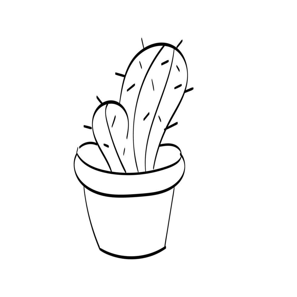 Cute Cactus sketch vector hand drawn illustration for print or use as poster, card or T shirt