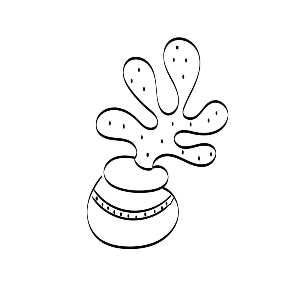 Ilustración de dibujado a mano de vector de boceto de cactus lindo para imprimir o usar como póster, tarjeta o camiseta