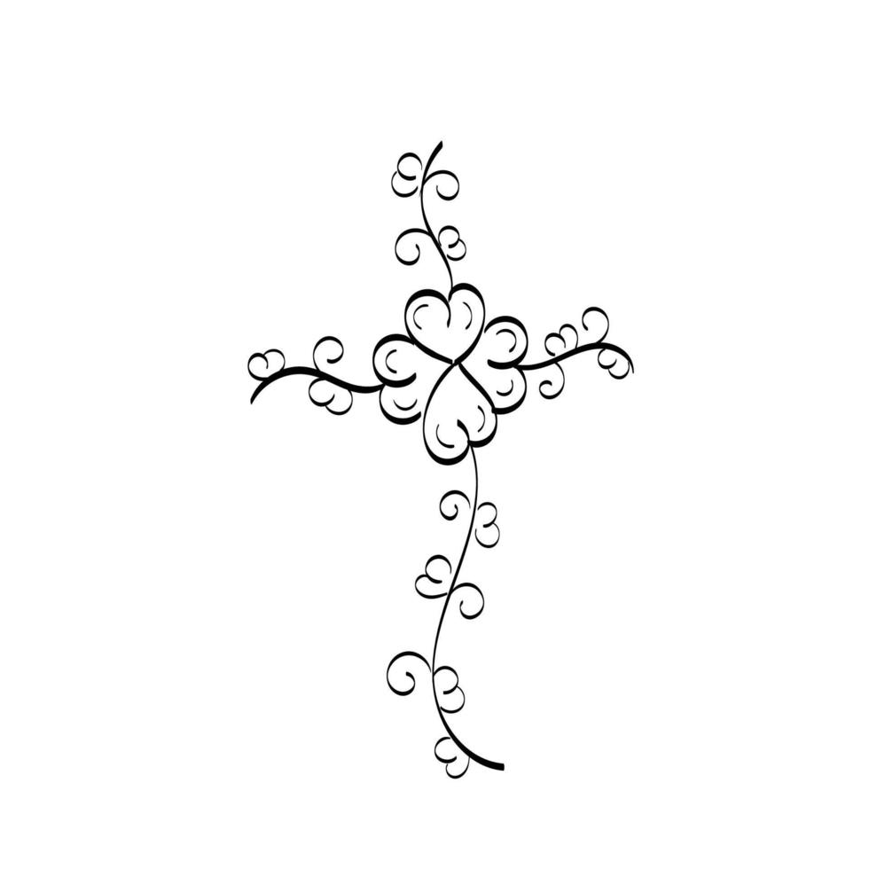 símbolo cristiano para el diseño del tatuaje vector