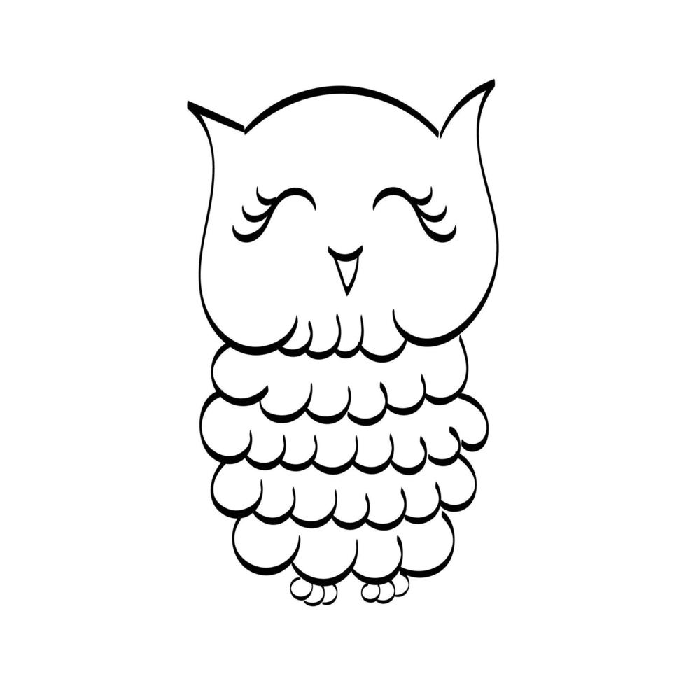 Owl Design coloring book use as print or use as poster, card, flyer, Tattoo or T Shirt vector