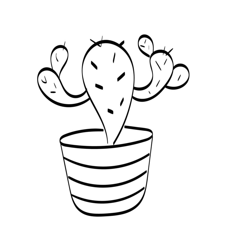 Cute Cactus sketch vector hand drawn illustration for print or use as poster, card or T shirt