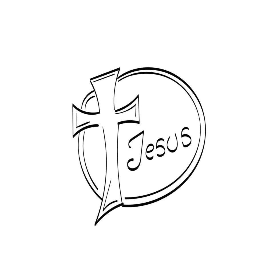 Christian symbol for Tattoo design vector