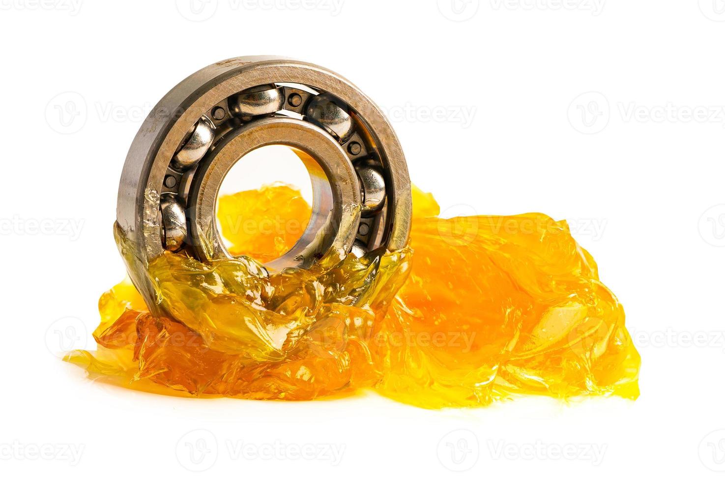 Ball bearing stainless with grease lithium machinery lubrication for automotive and industrial  isolated on white background with clipping path photo