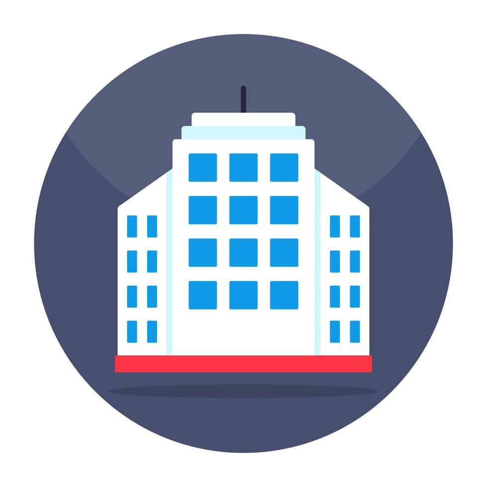 Flat design icon of building vector