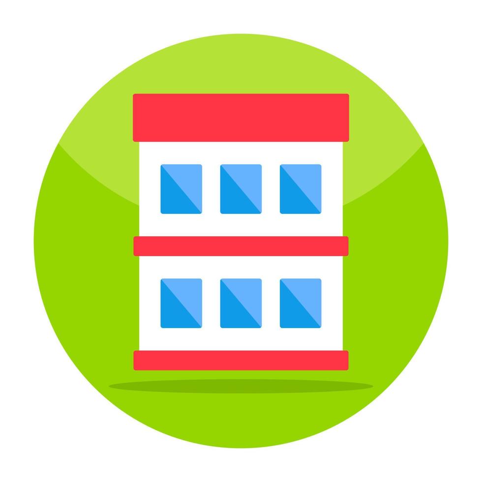 Flat design icon of building vector